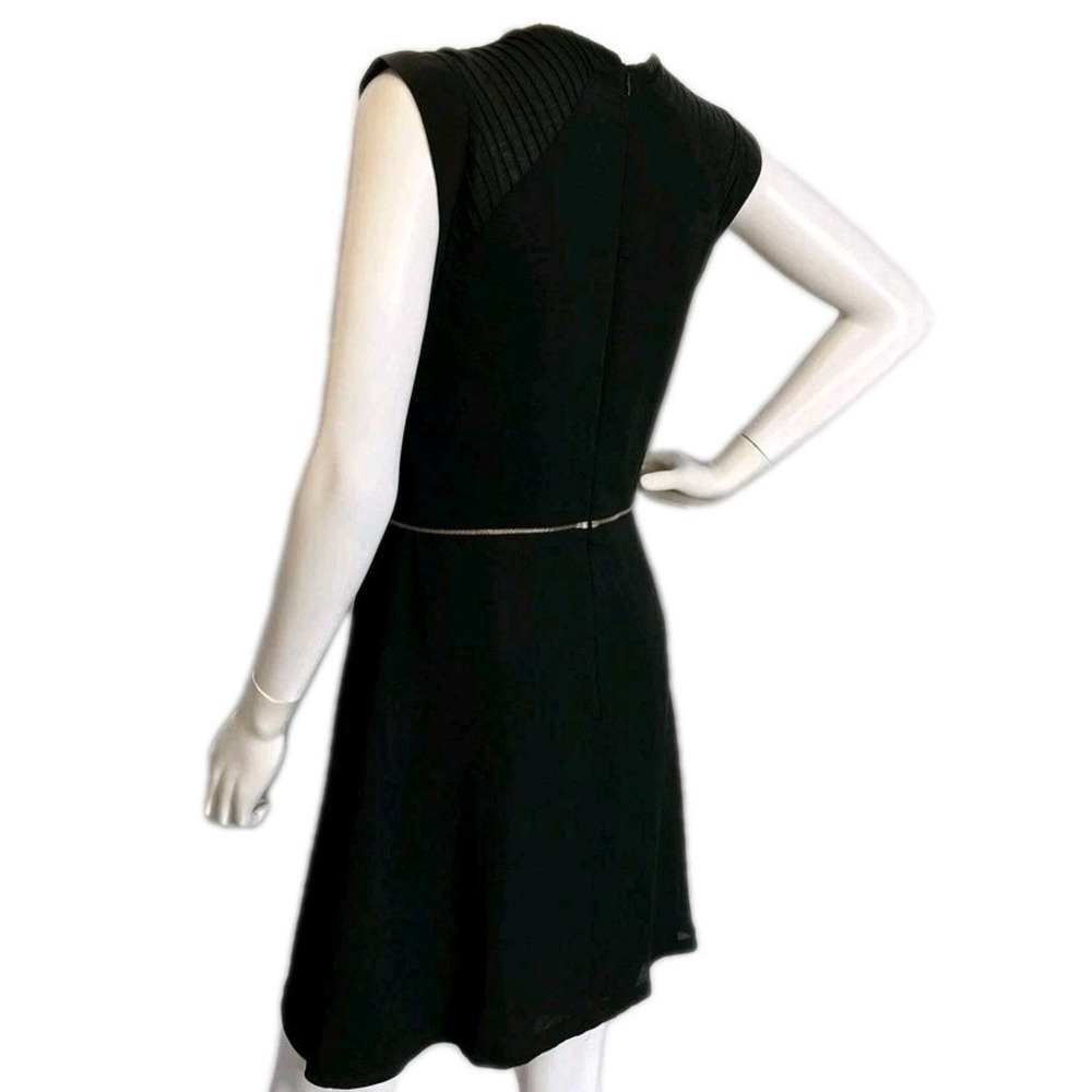 Sandro Paris Black Mini Length Dress Sz 4 Cutout Zip Waist Old Money Luxury LBD - Picture 11 of 13